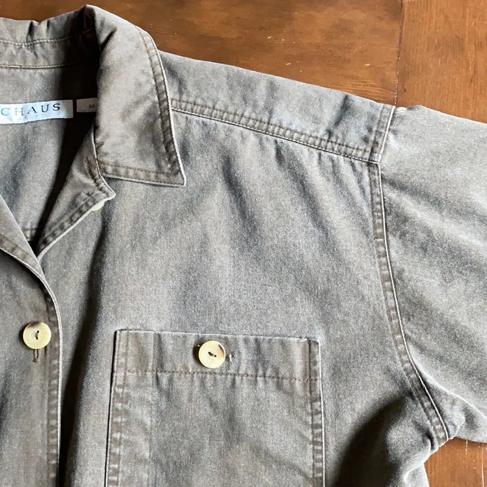 Vintage CHAUS Sport Women’s Brown Cotton Canvas Barn Chore Cargo Jacket MEDIUM - Picture 9 of 11